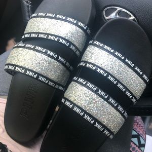 VS PINK SLIDE SANDALS